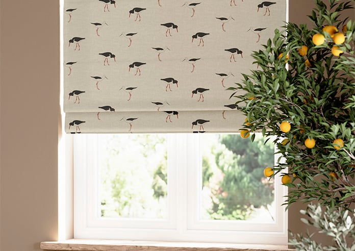 Emily Bond Oyster Catcher, Charcoal - Roman Blind - Image 5
